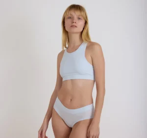 Fashion Organic Basics Algae Life Naked Rib Hipster AlgaeBlue