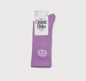 Shop Organic Basics Core Butterfly Crew Rib Socks Lavender