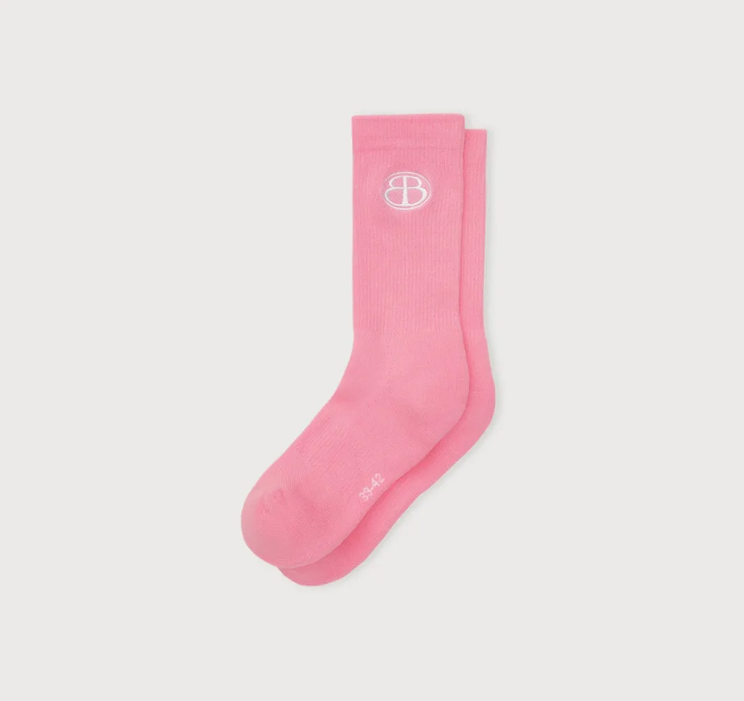 New Organic Basics Core Butterfly Crew Rib Socks Pink