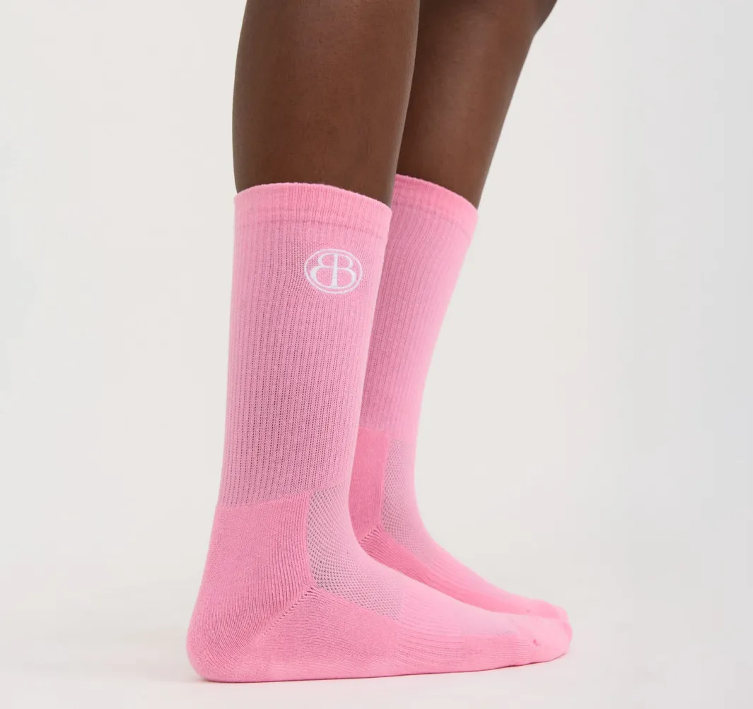 New Organic Basics Core Butterfly Crew Rib Socks Pink