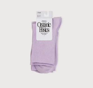 Store Organic Basics Core Crew Rib Socks 3-Pack SoftLilac