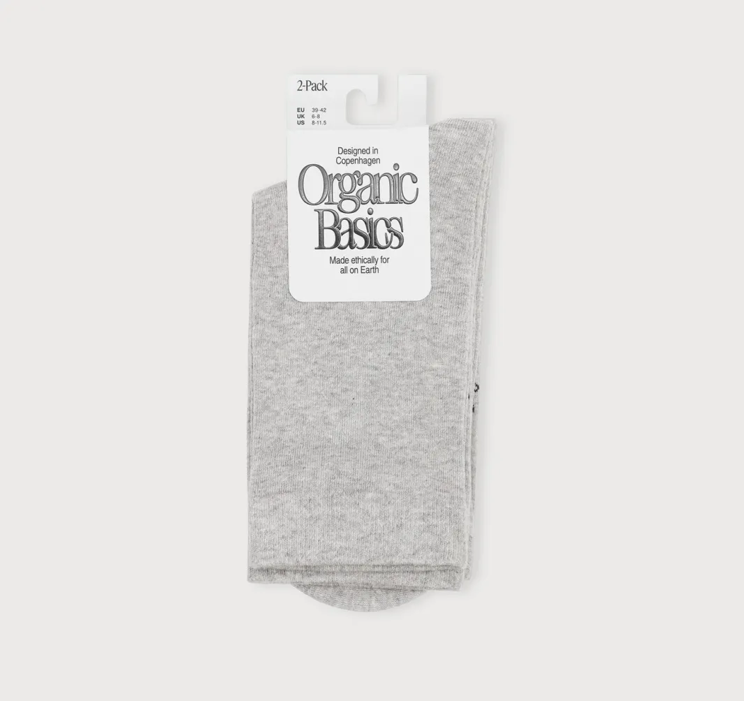 Online Organic Basics Core Crew Socks 2-pack Grey