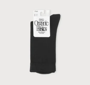 Hot Organic Basics Core Crew Socks 2-pack Black