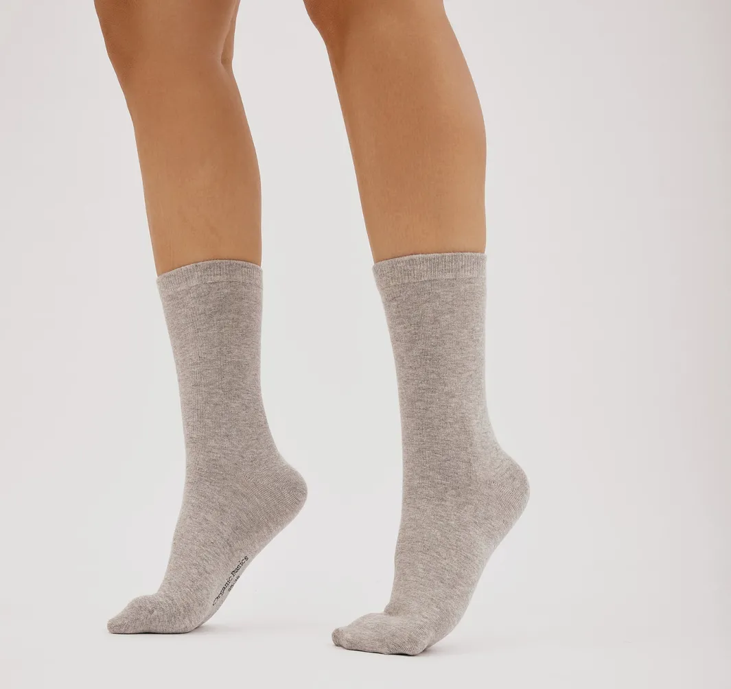 Best Sale Organic Basics Core Crew Socks 3-pack Grey