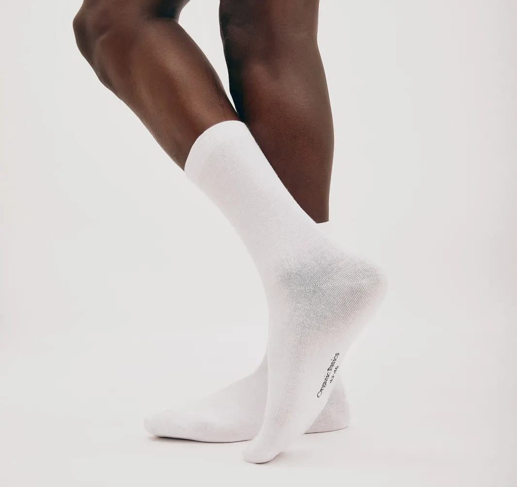 Best Organic Basics Core Crew Socks 3-pack White