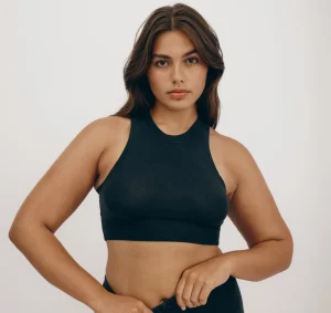 Hot Organic Basics Core Crop Tank Top Black