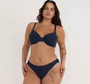 Sale Organic Basics Core Full Coverage Bra DeepNavy