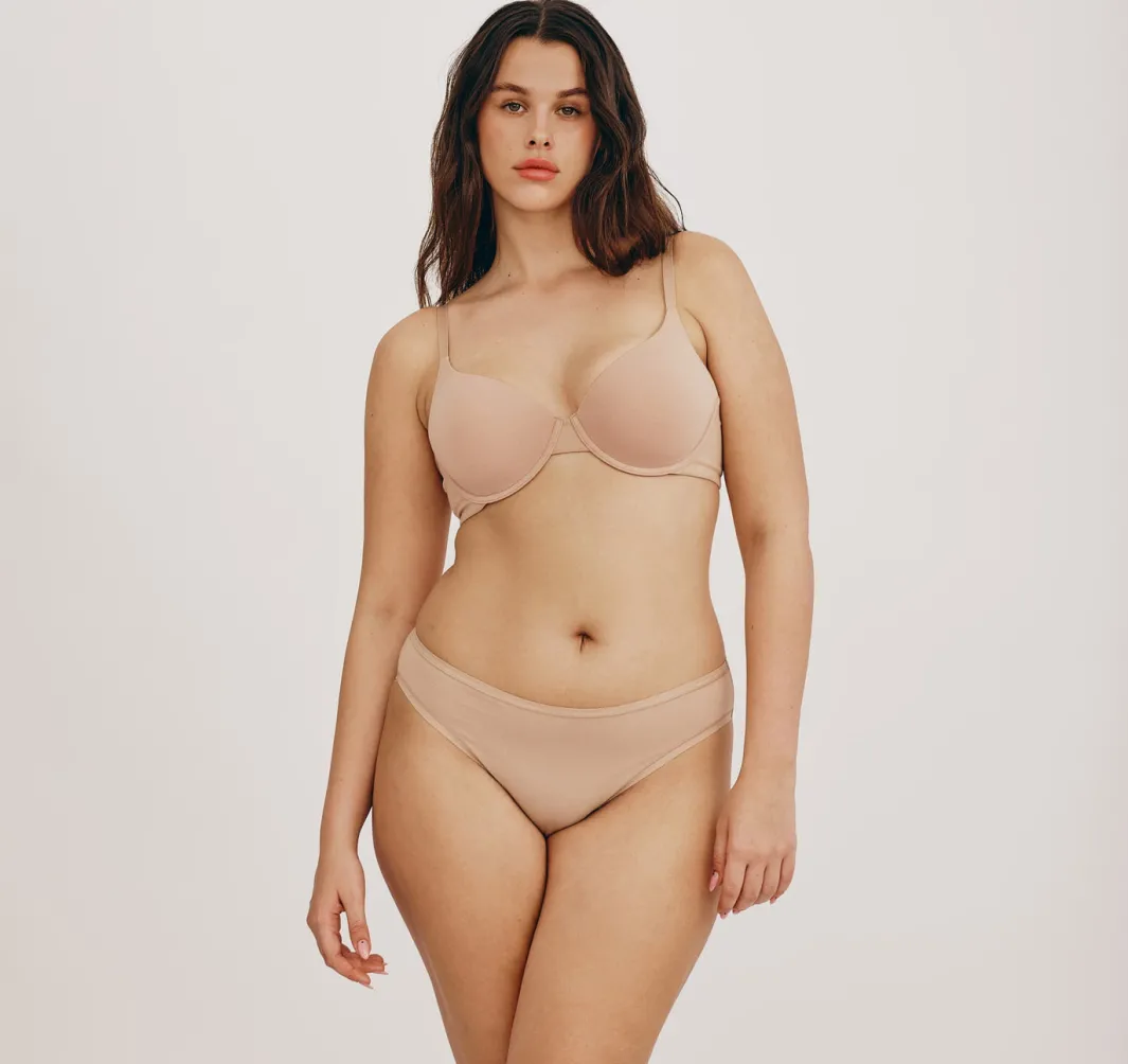 Clearance Organic Basics Core Full Coverage Bra Hazelnut