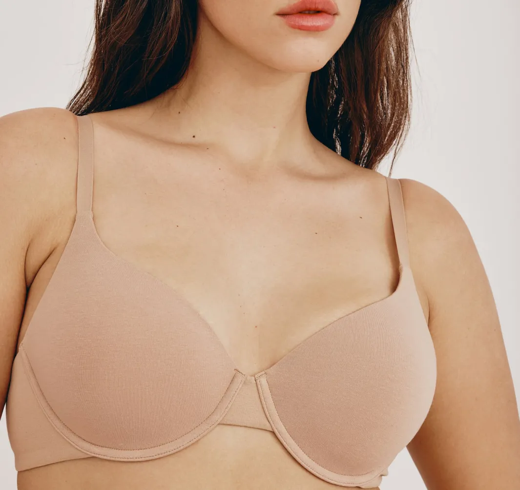 Clearance Organic Basics Core Full Coverage Bra Hazelnut