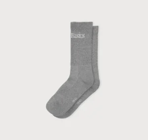 Cheap Organic Basics Core Logo Crew Socks 3-Pack Grey