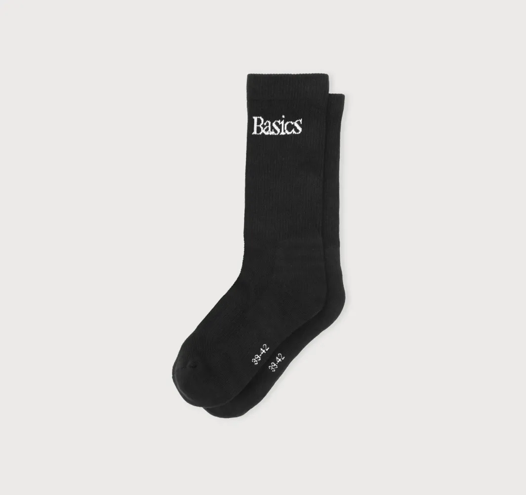 Discount Organic Basics Core Logo Crew Socks 3-Pack Black