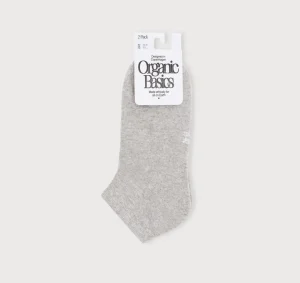 Outlet Organic Basics Core No Show Socks 2-pack Grey