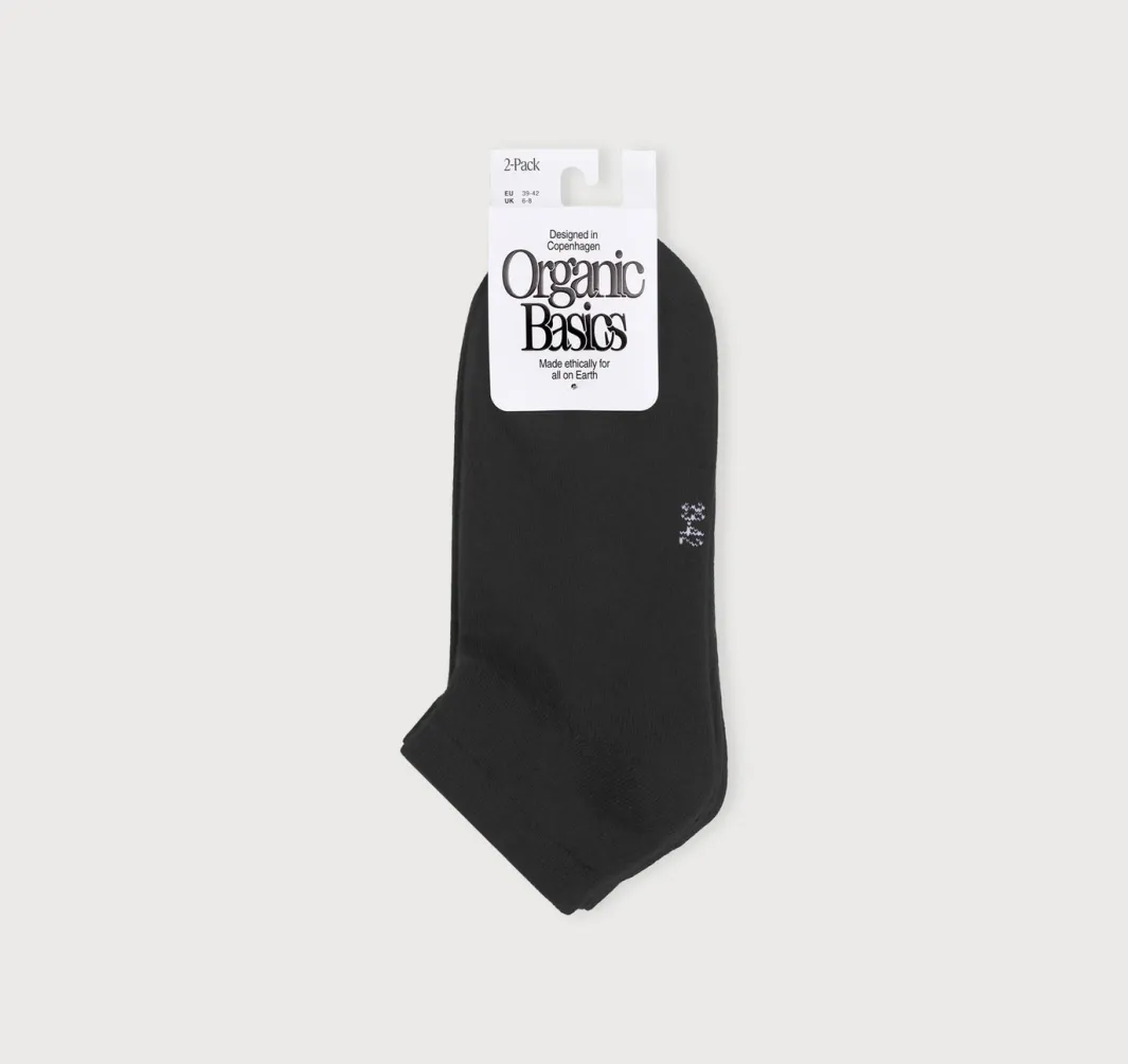 Cheap Organic Basics Core No Show Socks 2-pack Black