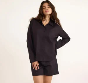 Cheap Organic Basics Core Sleep Poplin Shorts Black