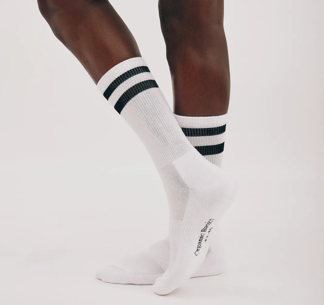 Clearance Organic Basics Core Stripe Crew Socks 6-pack