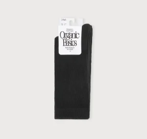 New Organic Basics Core Tennis Crew Socks 2-pack Black