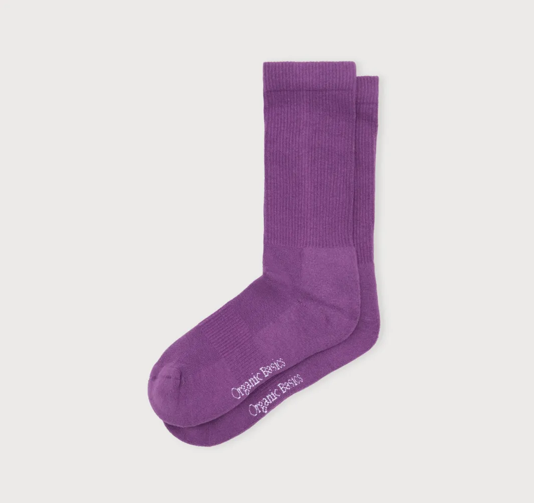 Fashion Organic Basics Core Tennis Crew Socks 3-pack Aubergine