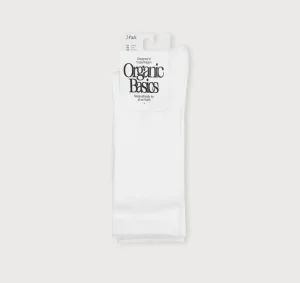 Hot Organic Basics Core Tennis Crew Socks 2-pack White