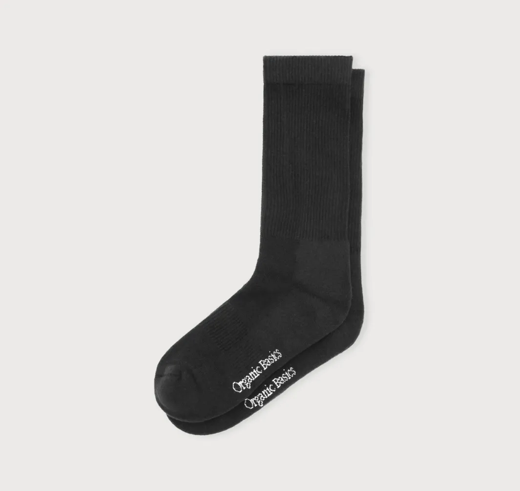 Online Organic Basics Core Tennis Crew Socks 3-pack Black