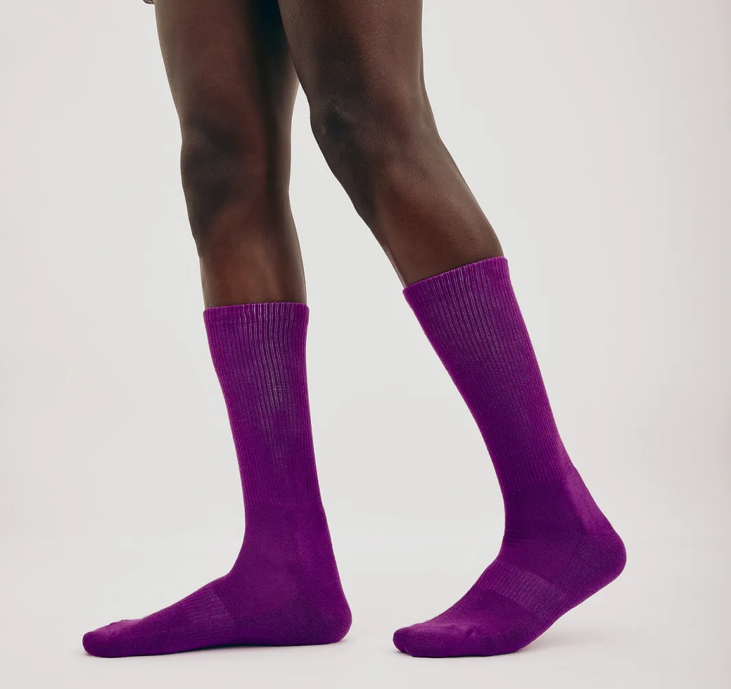 Fashion Organic Basics Core Tennis Crew Socks 3-pack Aubergine
