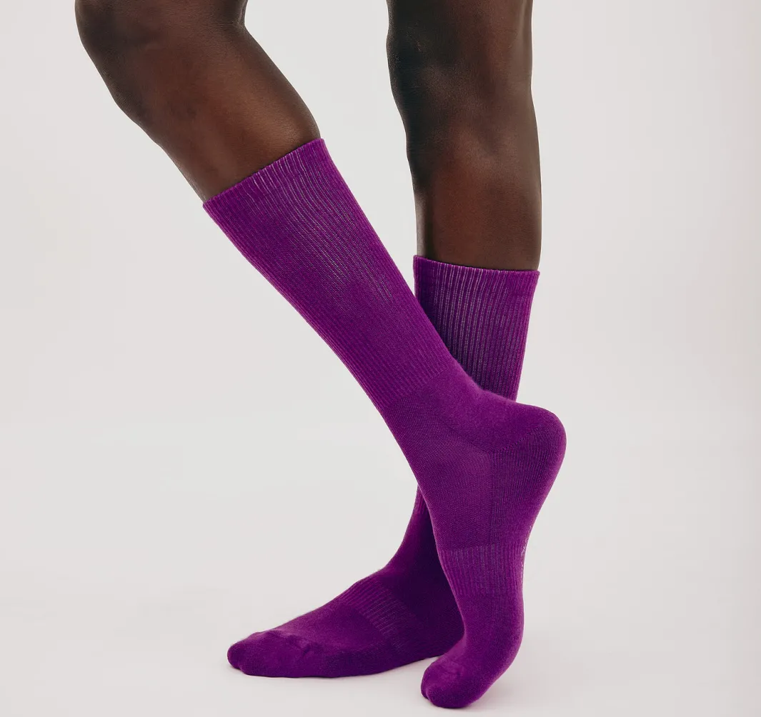 Fashion Organic Basics Core Tennis Crew Socks 3-pack Aubergine