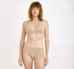 Online Organic Basics Core Triangle Bralette Hazelnut