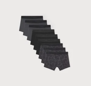 Sale Organic Basics Core Trunks 9-Pack Slate+Black/Black/SlateOrbPrint