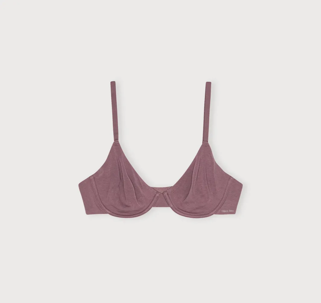 Hot Organic Basics Core Unlined Demi Bra RoseWood