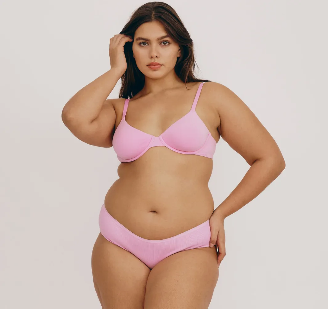 Cheap Organic Basics Core Unlined Demi Bra PetalPink