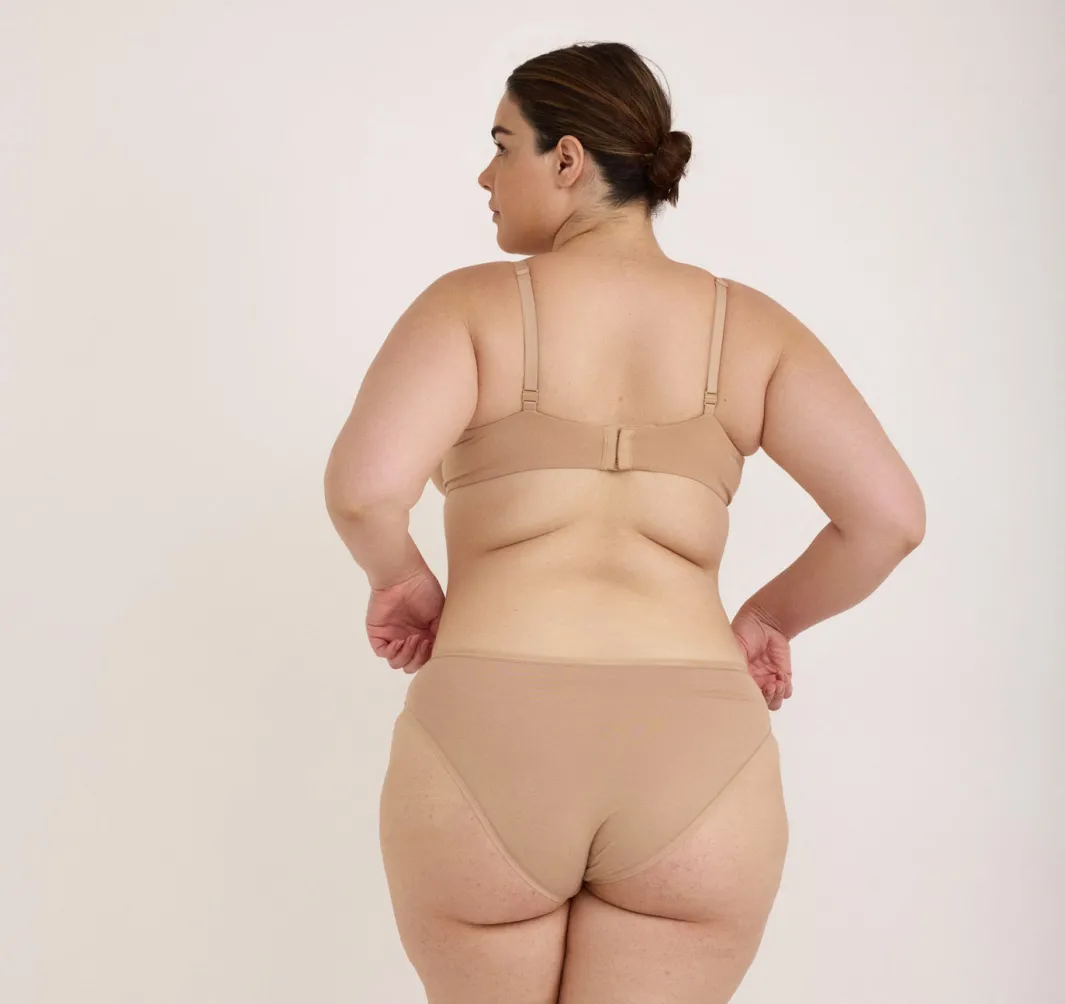 Shop Organic Basics Core Unlined Demi Bra Hazelnut