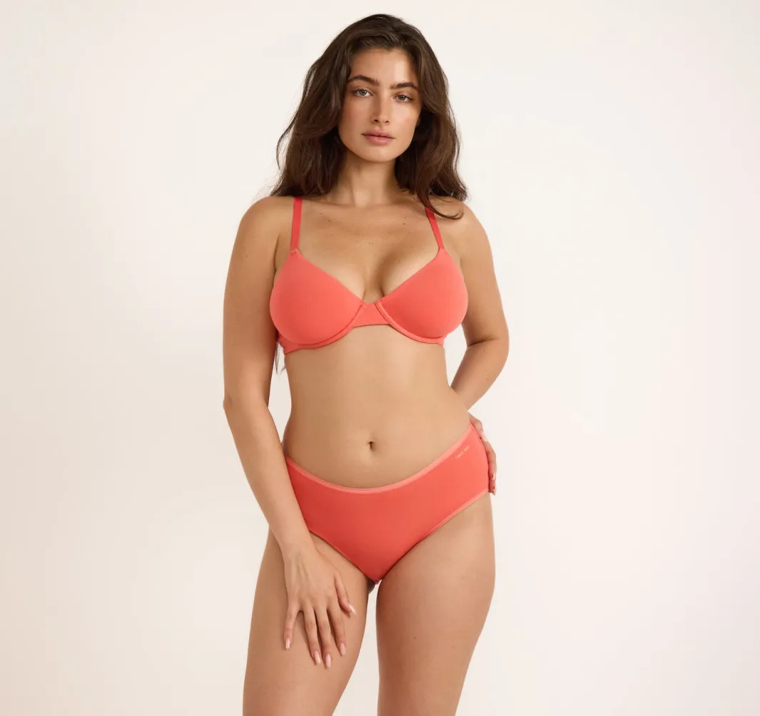 Online Organic Basics Core Unlined Demi Bra Sunset