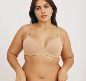 Discount Organic Basics Core Wireless Plunge Bra Hazelnut