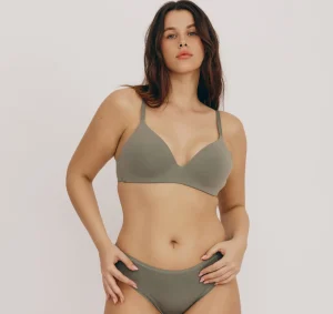 Best Sale Organic Basics Core Wireless Plunge Bra Seaweed