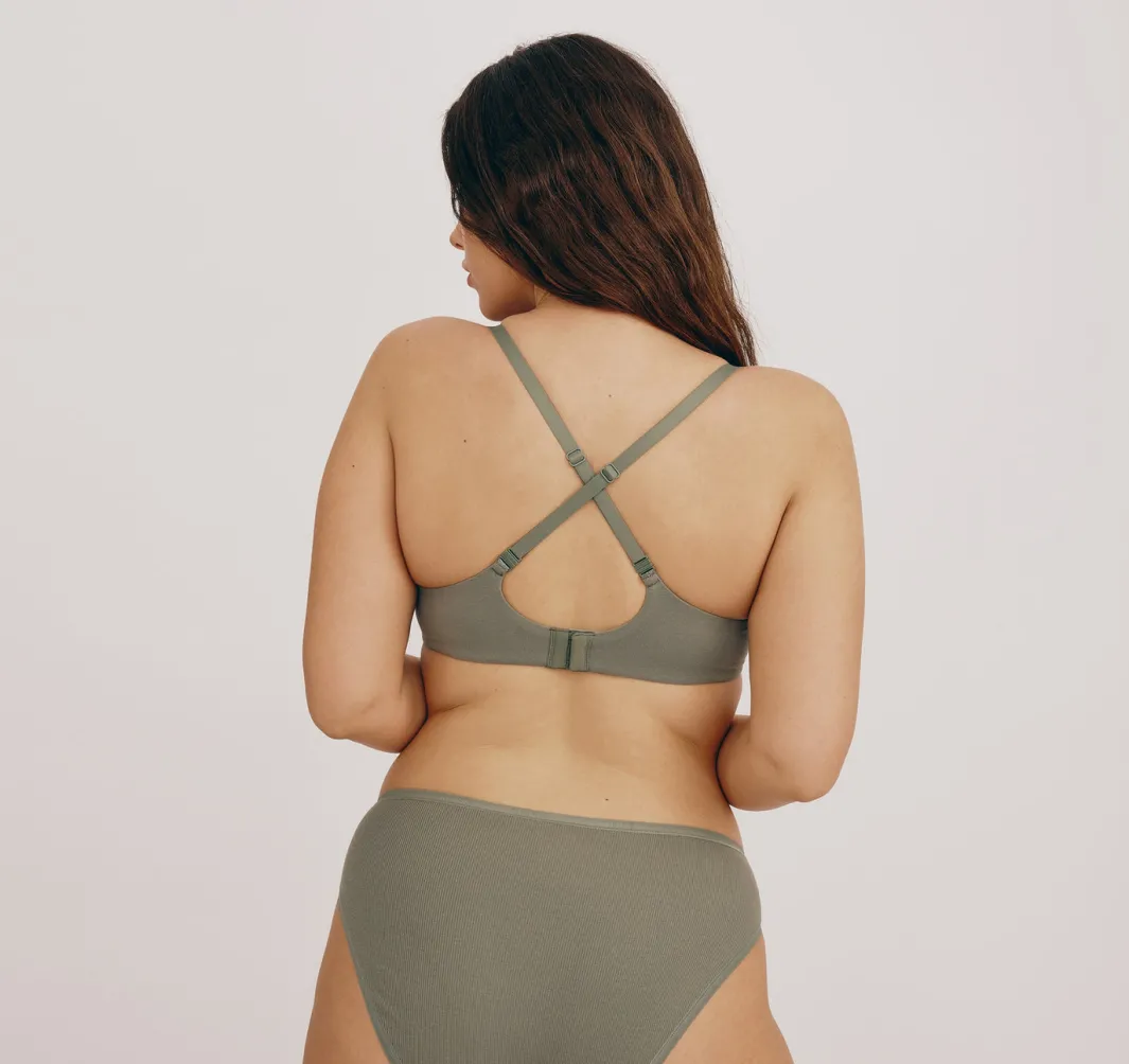 Best Sale Organic Basics Core Wireless Plunge Bra Seaweed