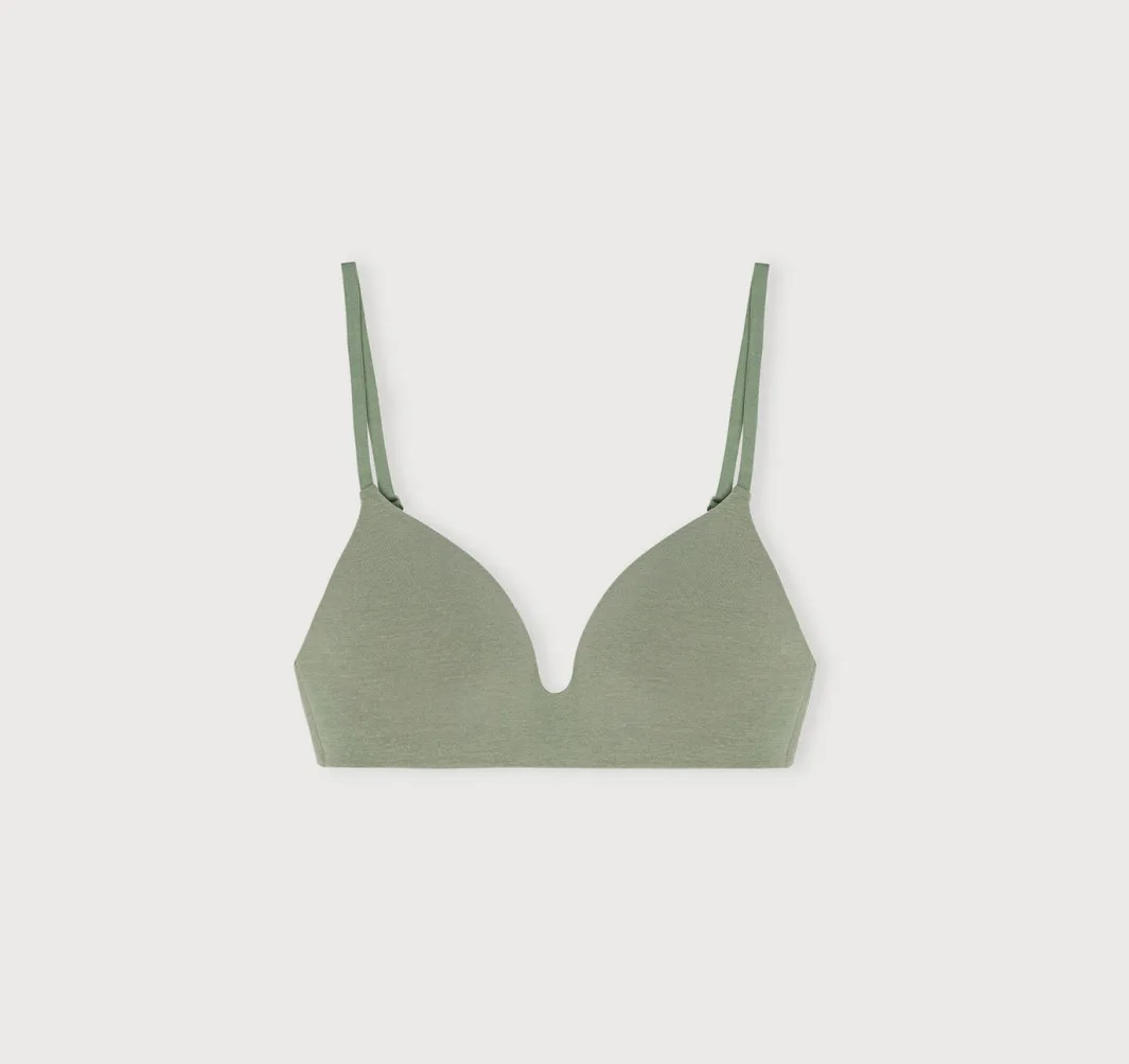 Best Sale Organic Basics Core Wireless Plunge Bra Seaweed