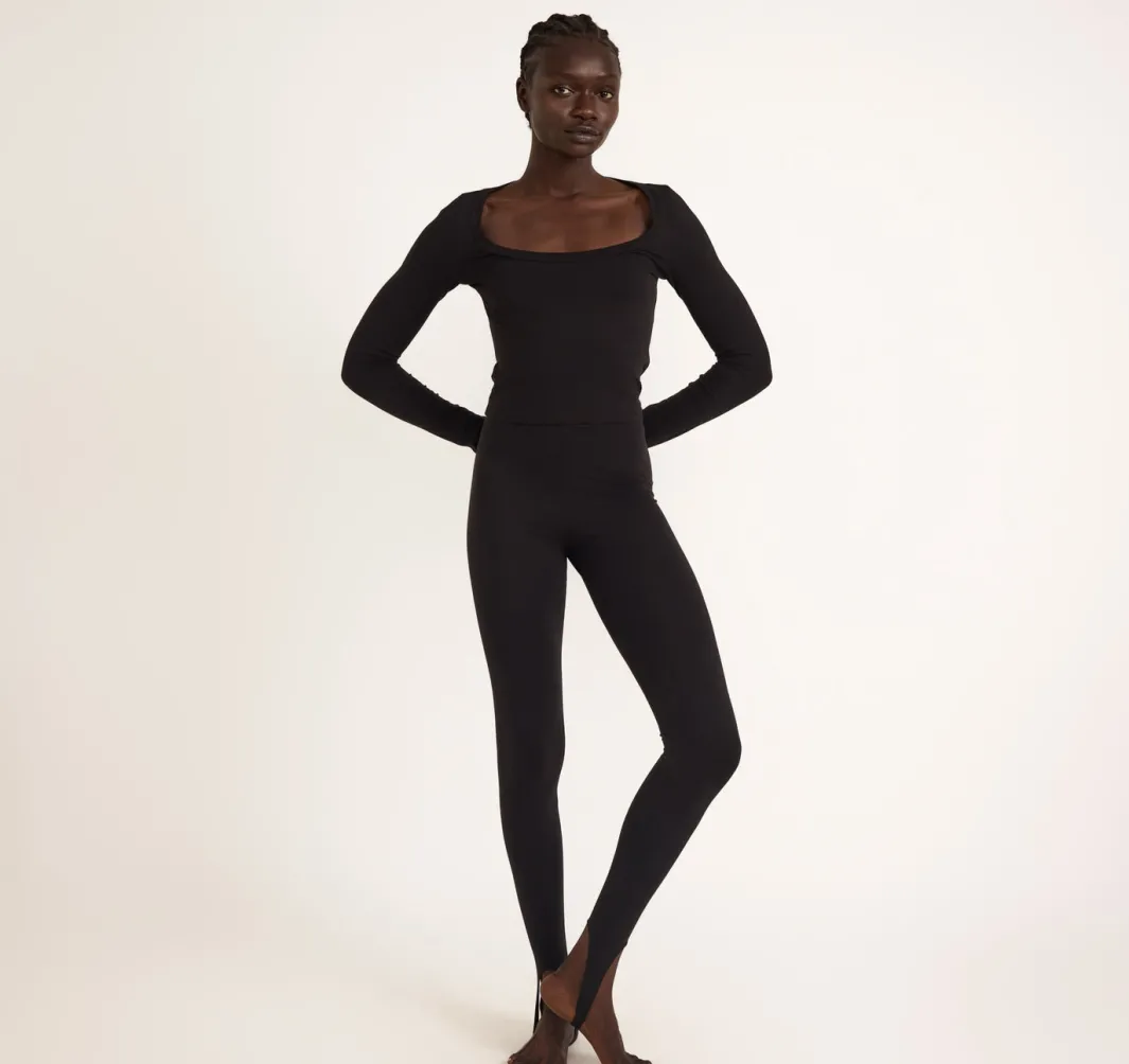 Cheap Organic Basics Everyday Stirrup Leggings Black