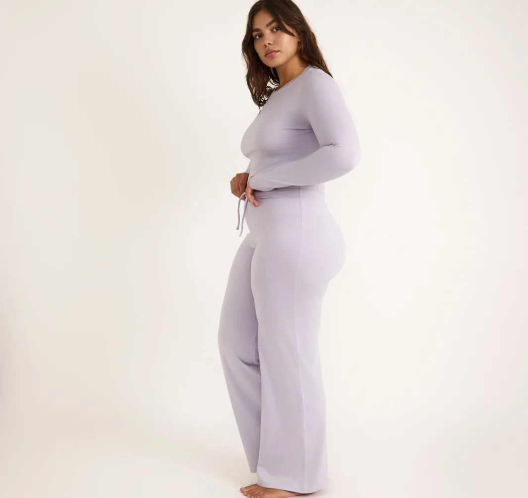 Online Organic Basics Everyday Straight Leg Pants SoftLilac