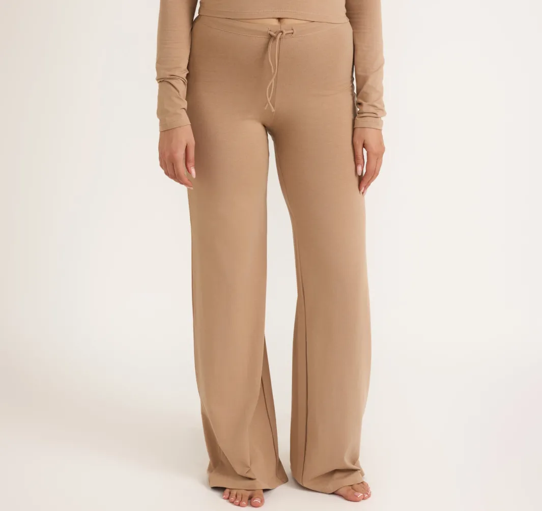 Cheap Organic Basics Everyday Straight Leg Pants Hazelnut