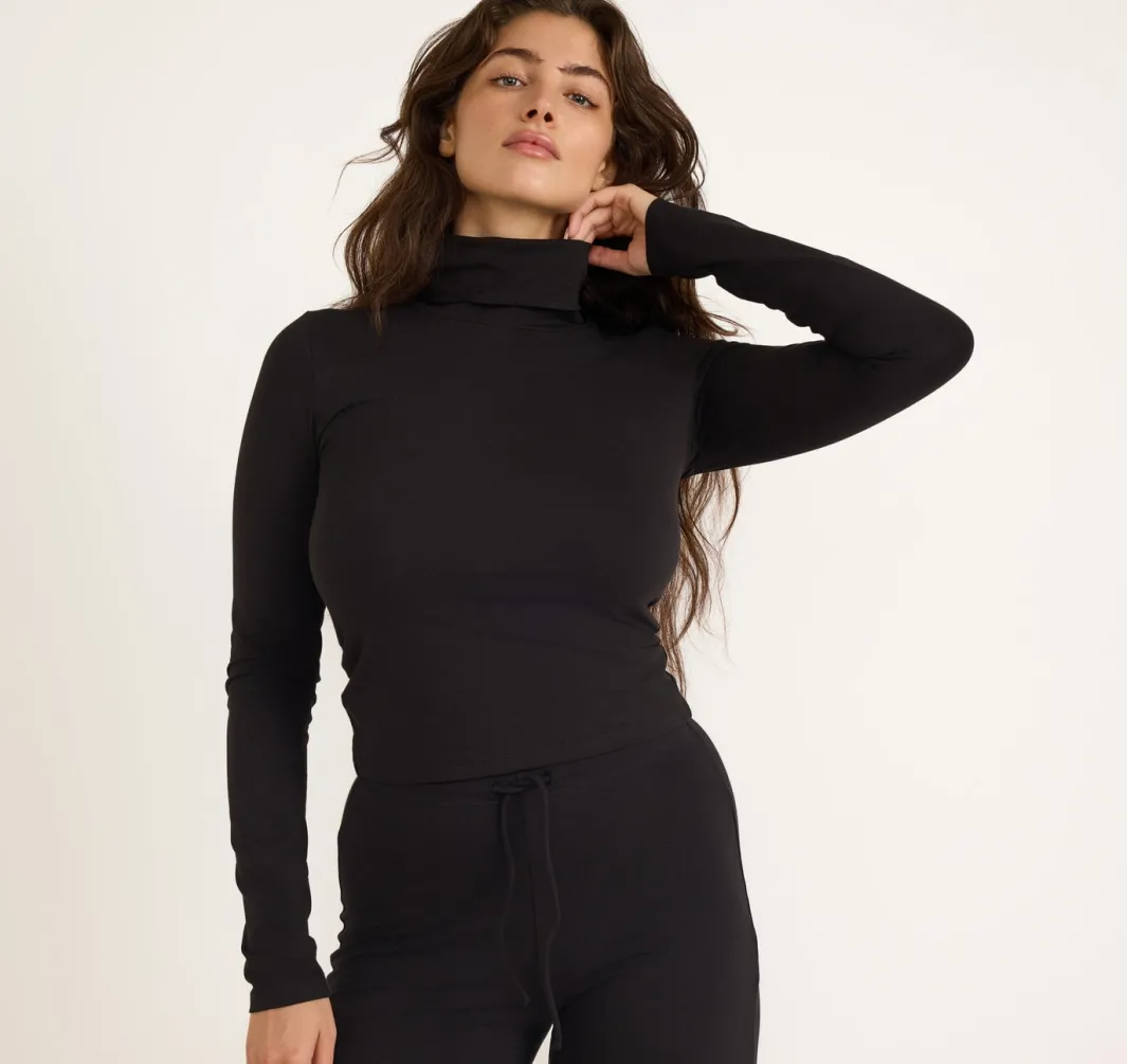Cheap Organic Basics Everyday Turtleneck Black