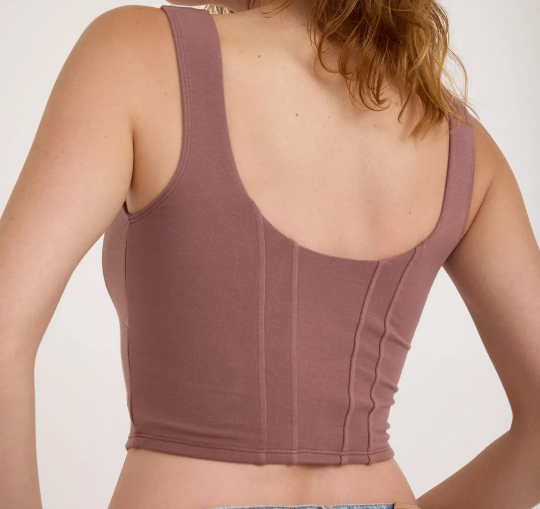 Store Organic Basics Flex Corset Top RoseWood