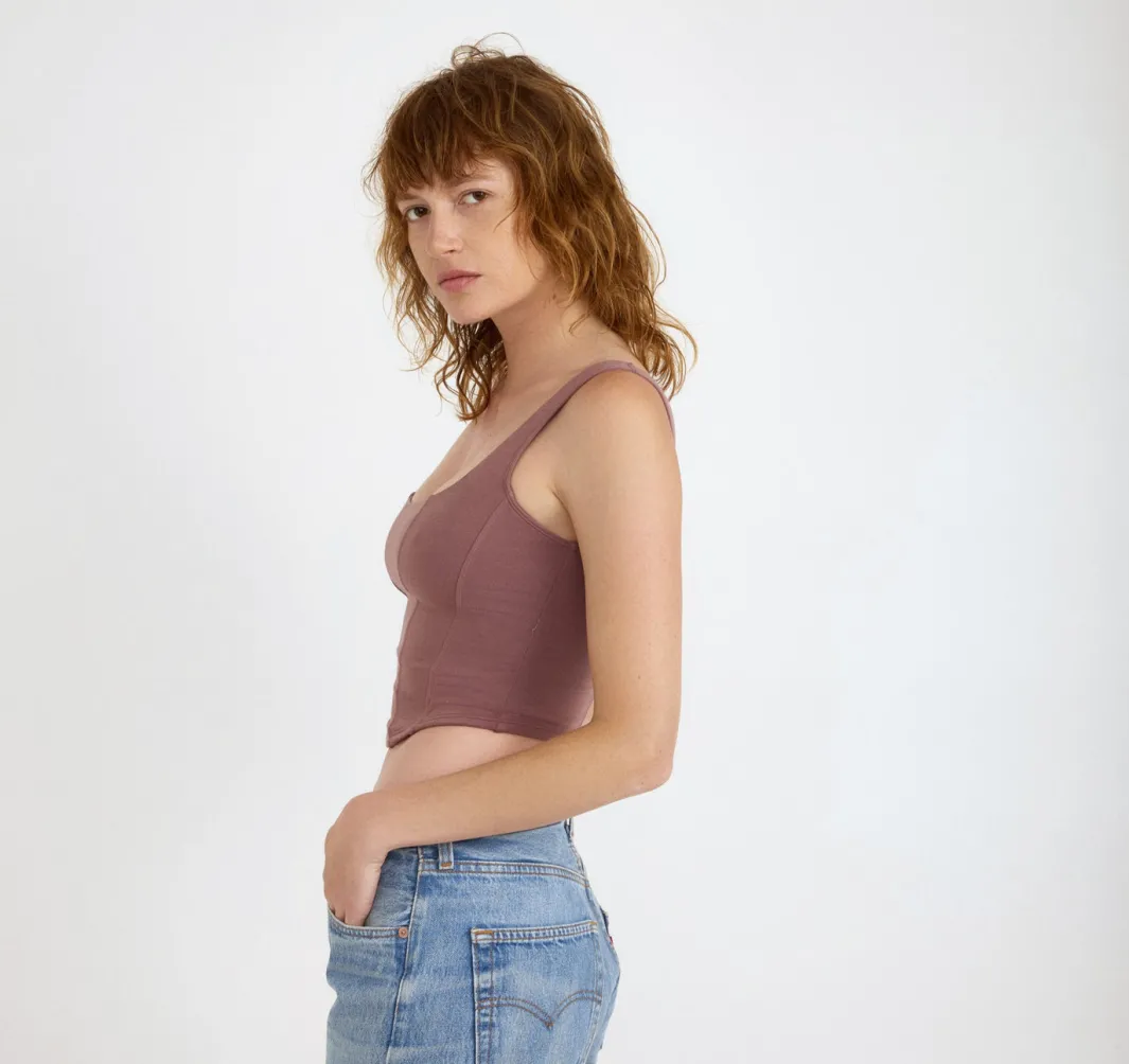 Store Organic Basics Flex Corset Top RoseWood