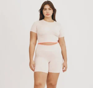 Discount Organic Basics Luxe Touch Crop Tee Apricot