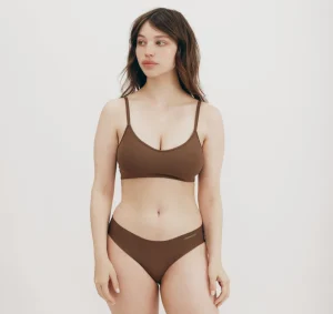 Discount Organic Basics Naked Rib Bralette Walnut
