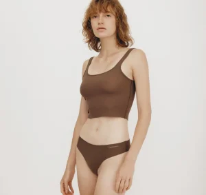 Shop Organic Basics Naked Rib Tank Top Walnut
