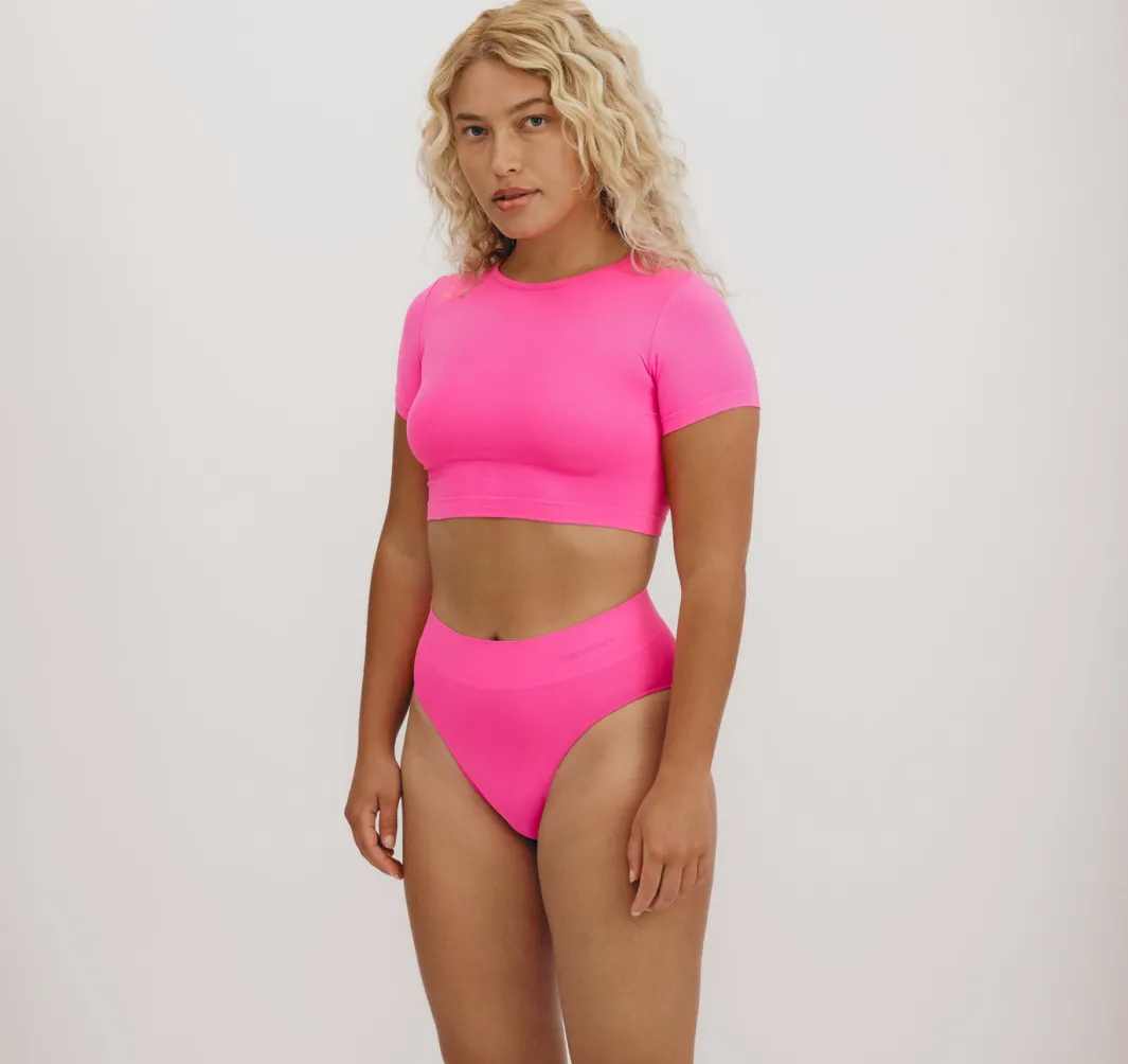 Store Organic Basics Smooth High-Leg Briefs Pink
