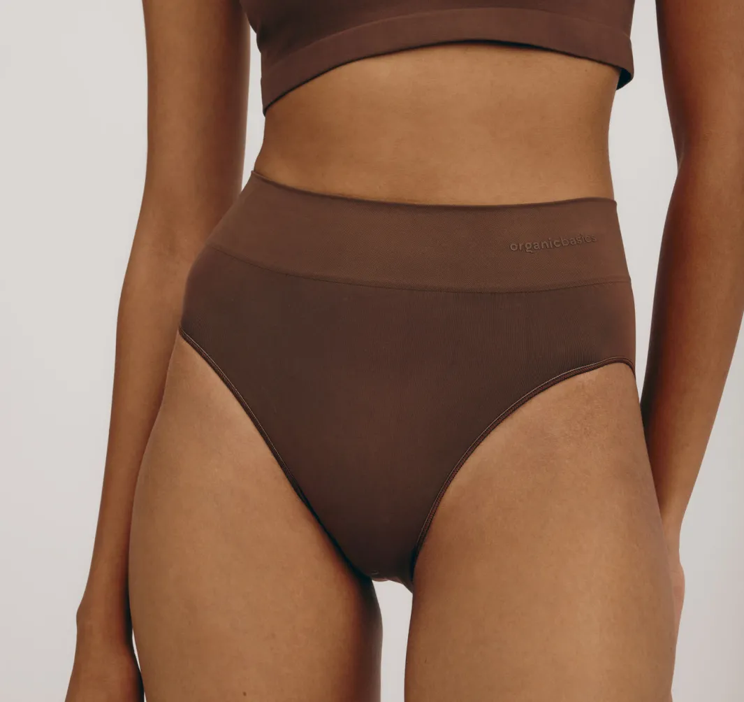 Best Sale Organic Basics Smooth High-Leg Briefs Walnut