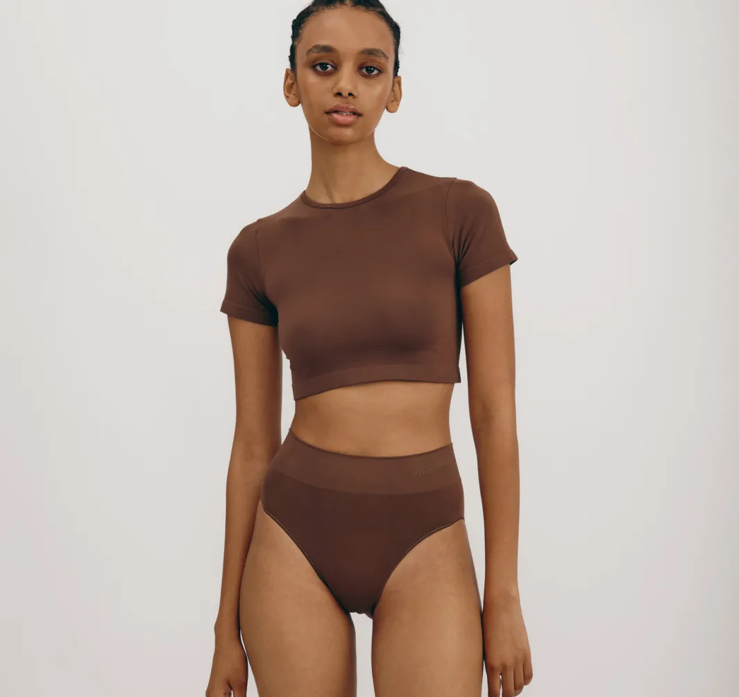 Best Sale Organic Basics Smooth High-Leg Briefs Walnut