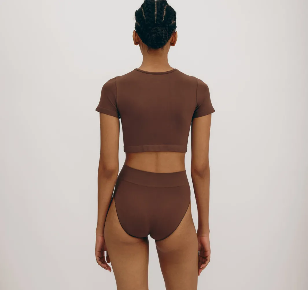 Best Sale Organic Basics Smooth High-Leg Briefs Walnut