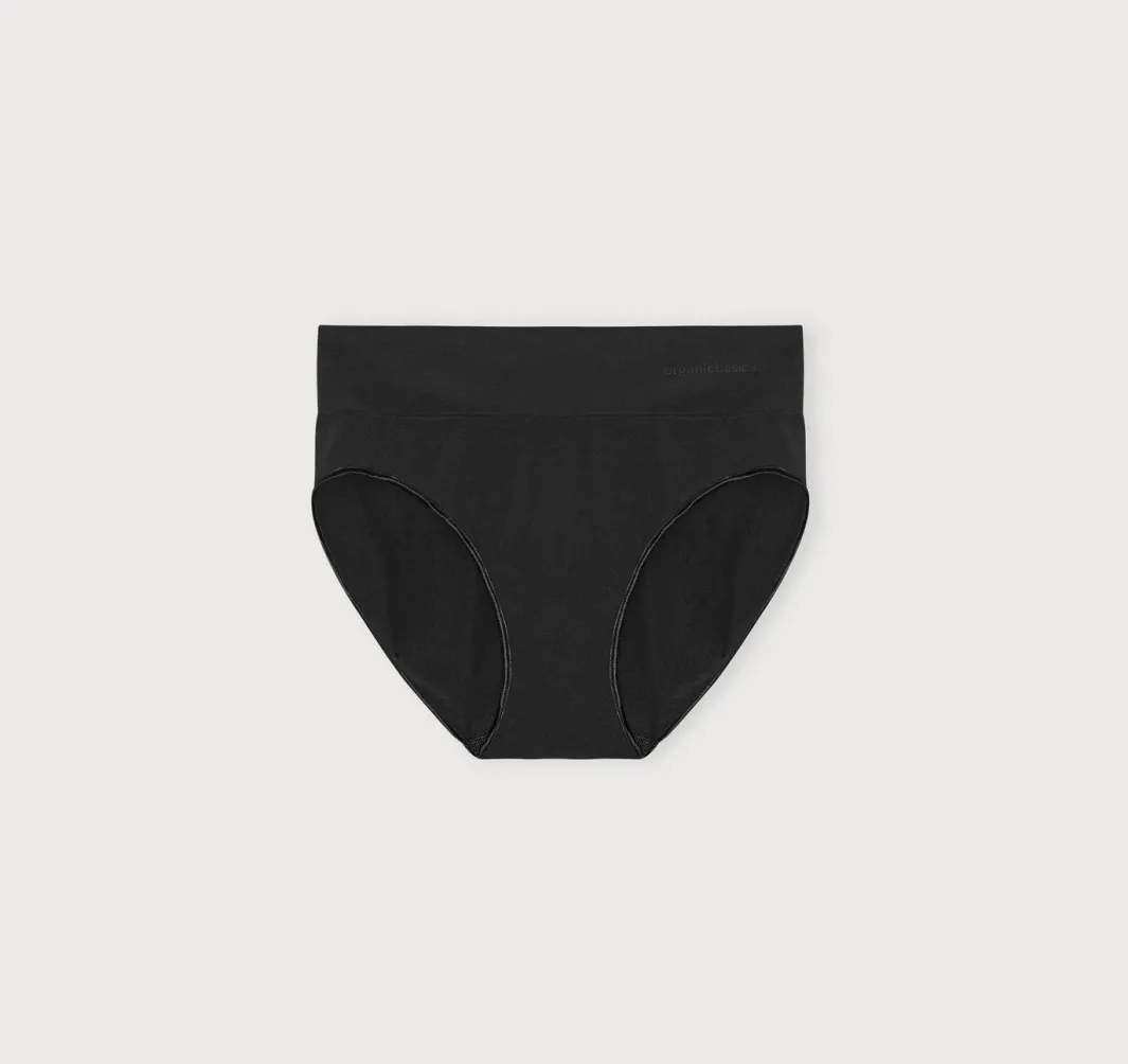 Hot Organic Basics Smooth High-Leg Briefs Black