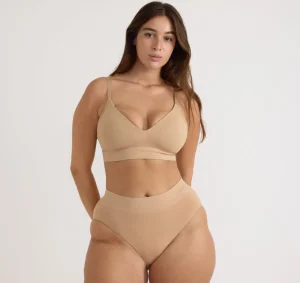 Shop Organic Basics Smooth Padded Bra Hazelnut